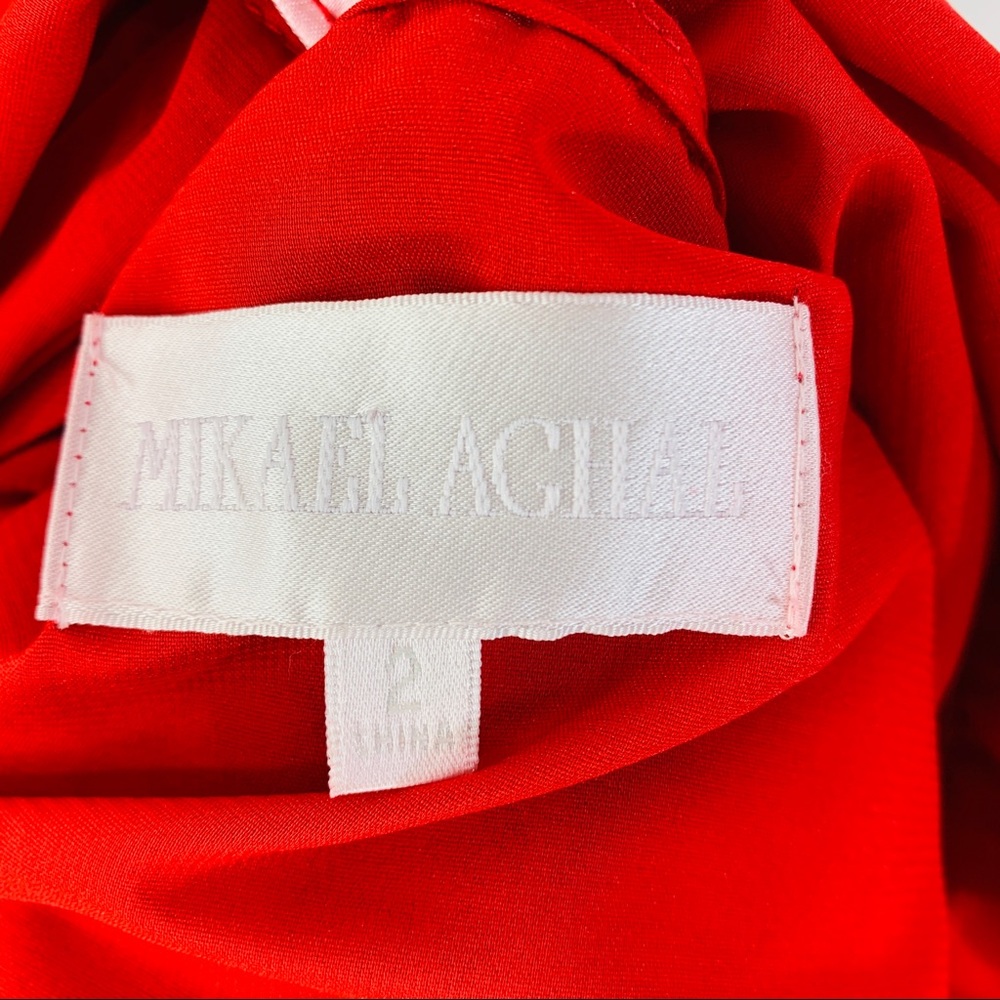 MIKAEL AGHAL Red Lace Sleeveless Midi Dress Size 2 - Picture 12 of 15
